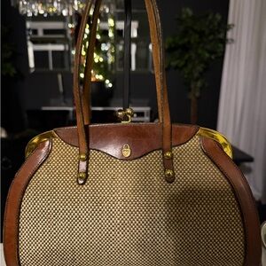 Classic Brown Woven Tote Handbag